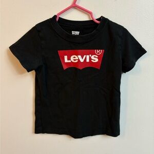 4/30$ Levi's Kids Black Tee with Red Logo 18 months